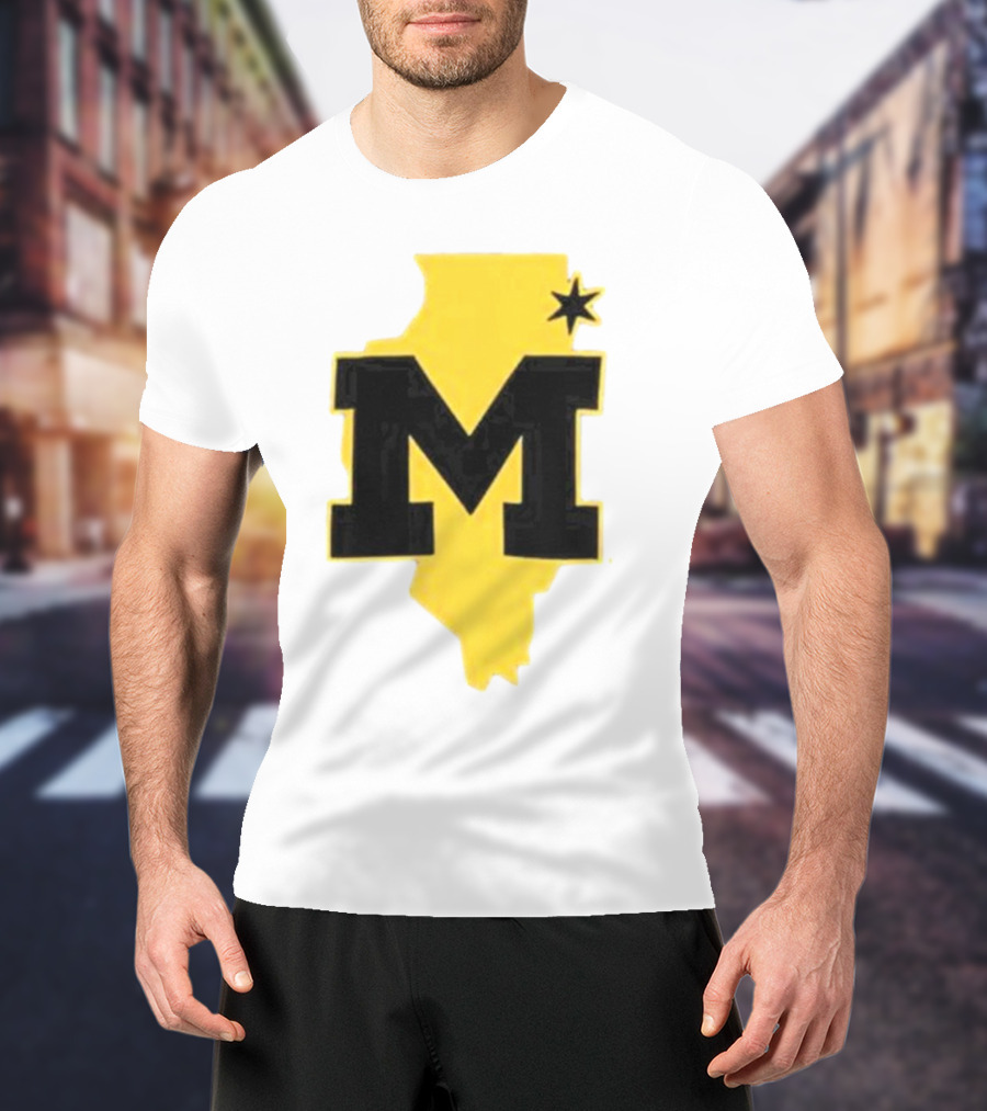 University Of Michigan M Den Pop-Up Chicago Map T-Shirt