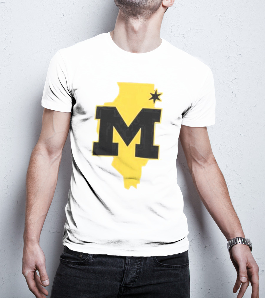 University Of Michigan M Den Pop-Up Chicago Map T-Shirt