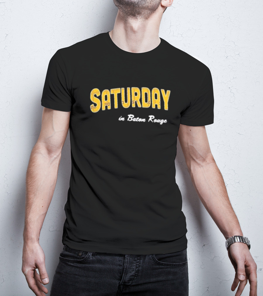 Saturday In Baton Rouge Game Day Yellow Football T-Shirt