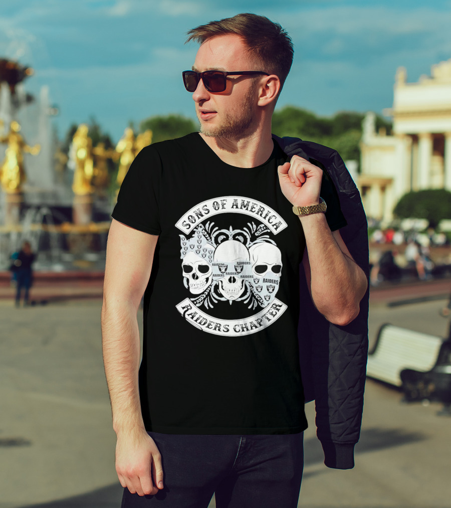 Sons Of America Raiders Chapter Skulls With Raiders T-Shirt