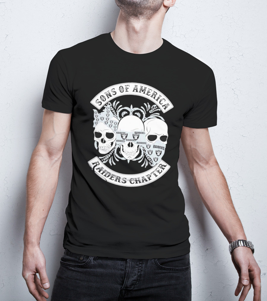 Sons Of America Raiders Chapter Skulls With Raiders T-Shirt