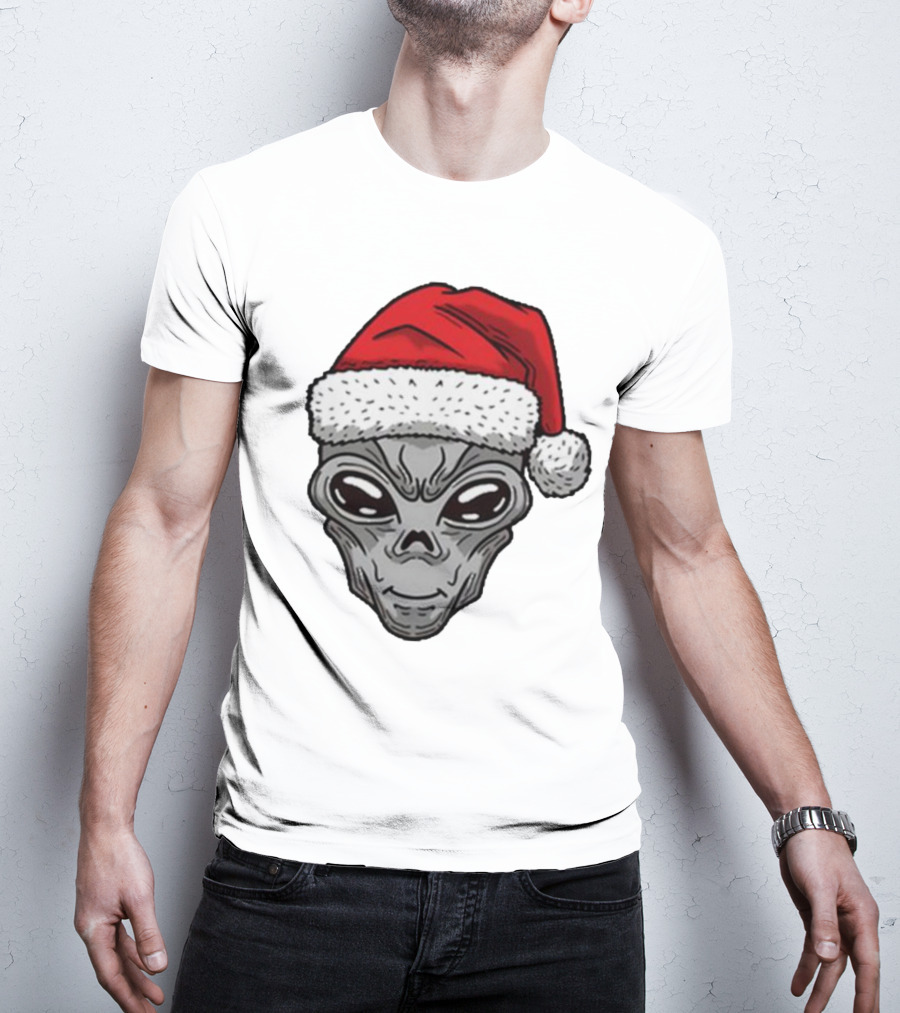 Santa Hat Alien Xmas T-Shirt