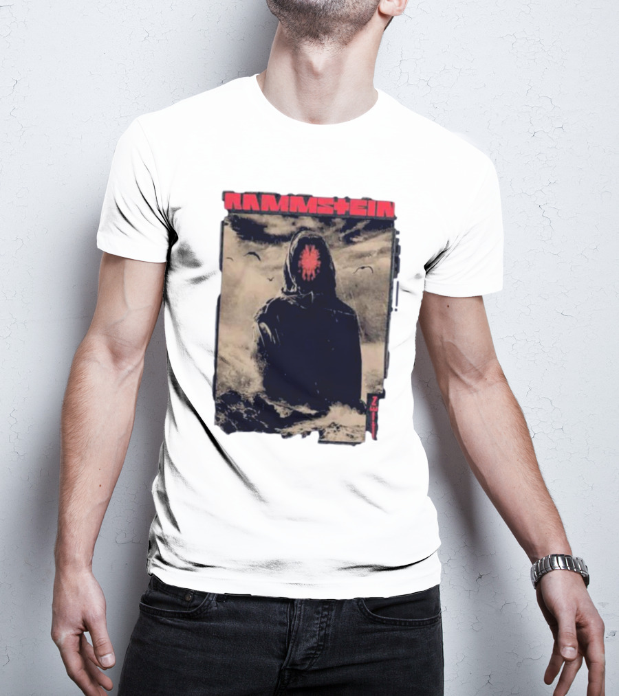 Rammstein Zeithuter Hooded Figure In Stormy Seascape With Birds T-Shirt