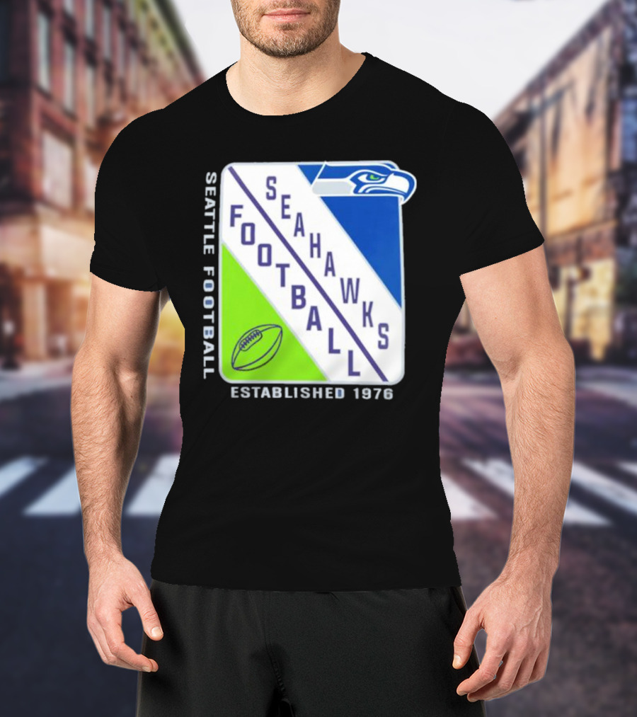 Seattle Seahawks Football Established 1976 Logo Seahawks Head T-Shirt