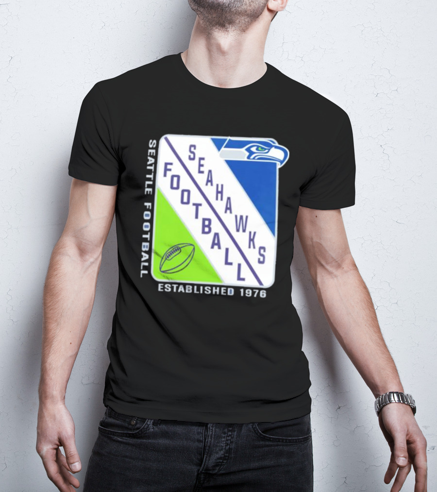 Seattle Seahawks Football Established 1976 Logo Seahawks Head T-Shirt