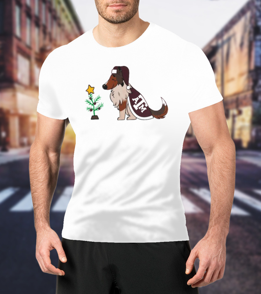 Texas A&M Reveille And Christmas Tree Star T-Shirt