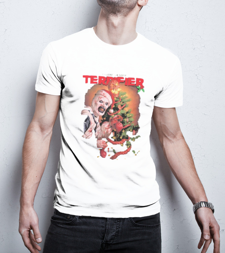 Damien Leone Terrifier Christmas Horror Santa With Christmas Tree T-Shirt