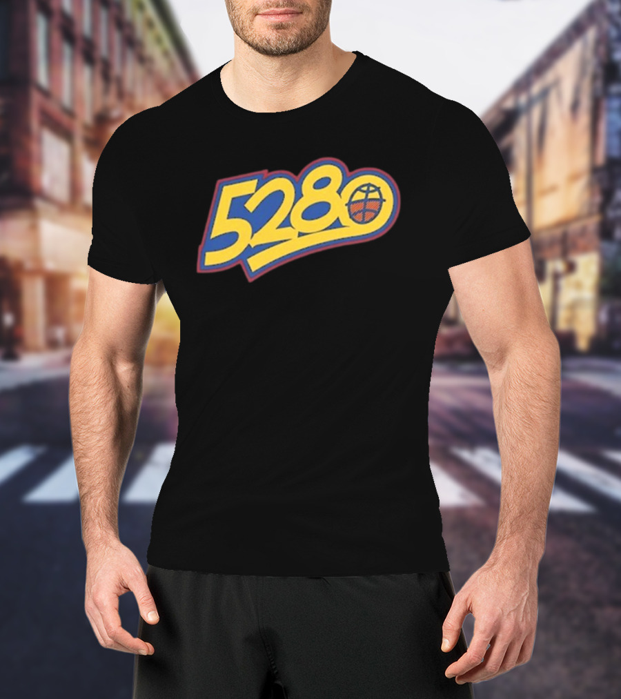 5280 Denver Colorado Basketball Theme T-Shirt