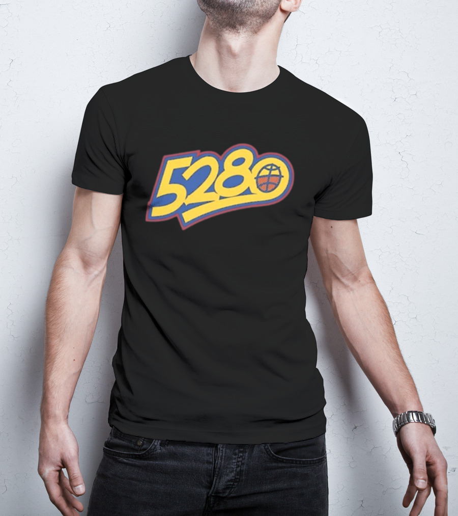 5280 Denver Colorado Basketball Theme T-Shirt