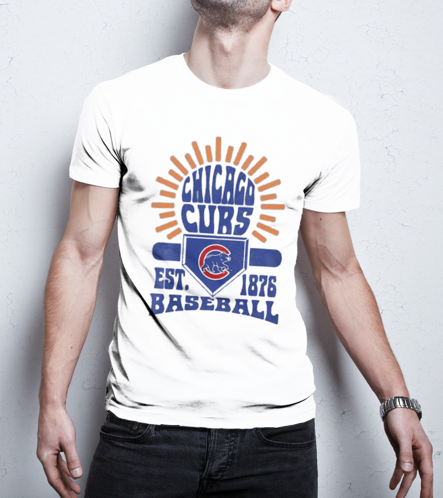 Chicago Cubs Youth Est. 1876 Baseball Sun Burst T-Shirt