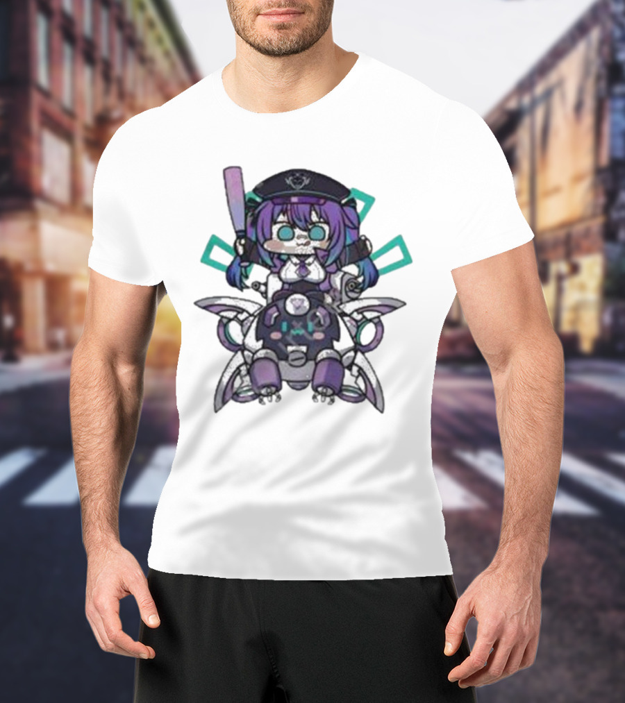 Lewd Cadet Chibi Friendship Purple Robot Companion T-Shirt