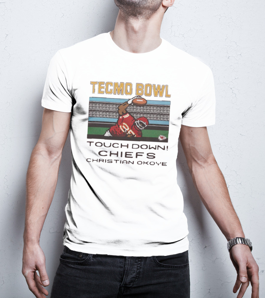 Tecmo Bowl Touchdown Chiefs Christian Okoye Retro Football Video Game Legend T-Shirt