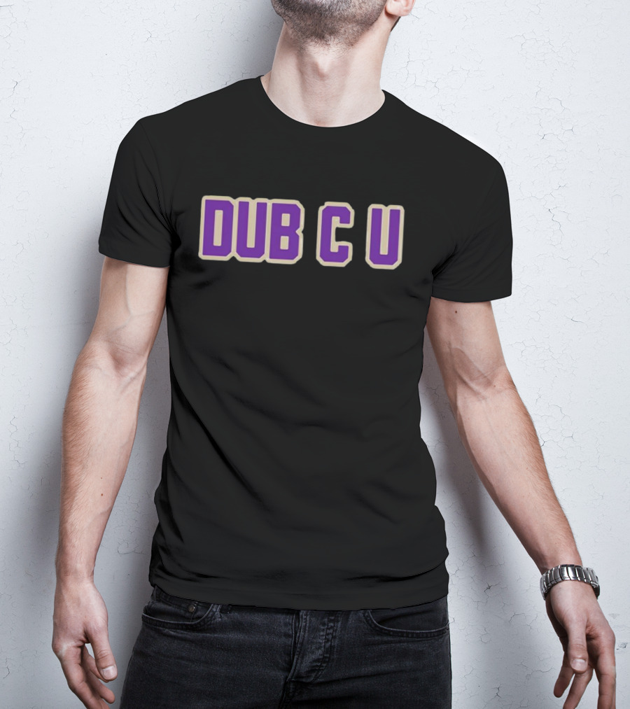 Dub C U Purple Block Letters T-Shirt
