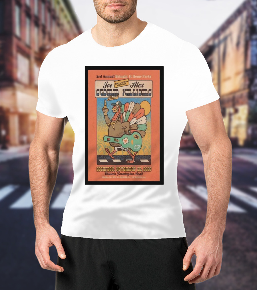 3rd Annual Bringin' It Home Party Joe Stamm Band Alex Williams Peoria November 11 Coussens Farmington Road T-Shirt