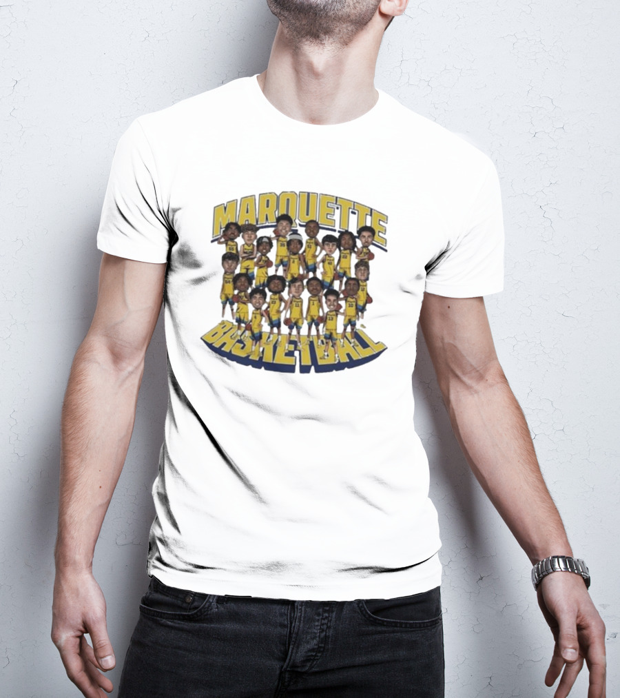 Marquette Basketball Team 2023-2024 Players Roster Caricature Collection T-Shirt