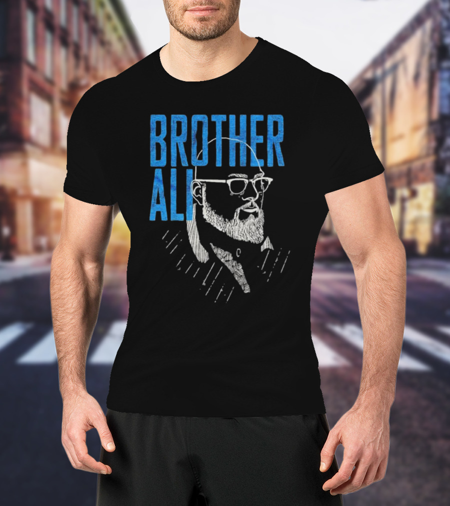 Brother Ali Line Art Portrait With Glasses And Beard T-Shirt