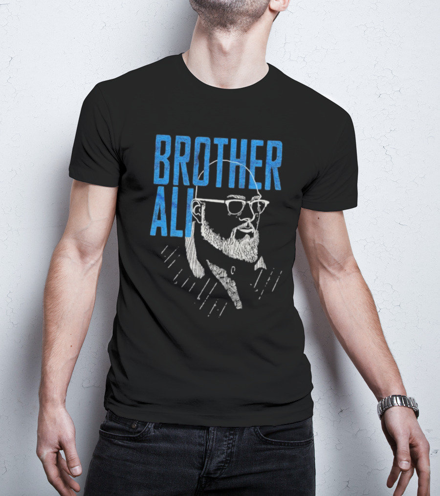Brother Ali Line Art Portrait With Glasses And Beard T-Shirt