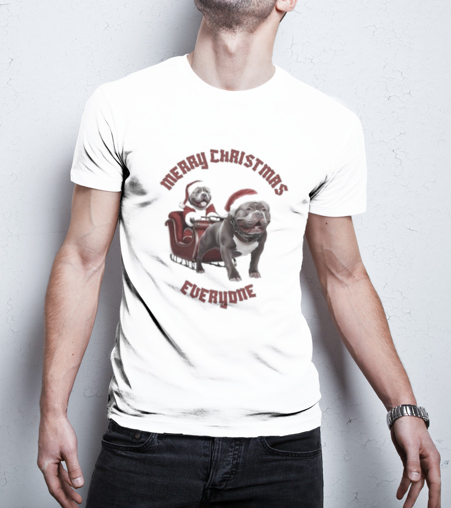 Merry Christmas Everyone American Bully’s Santa Sleigh T-Shirt