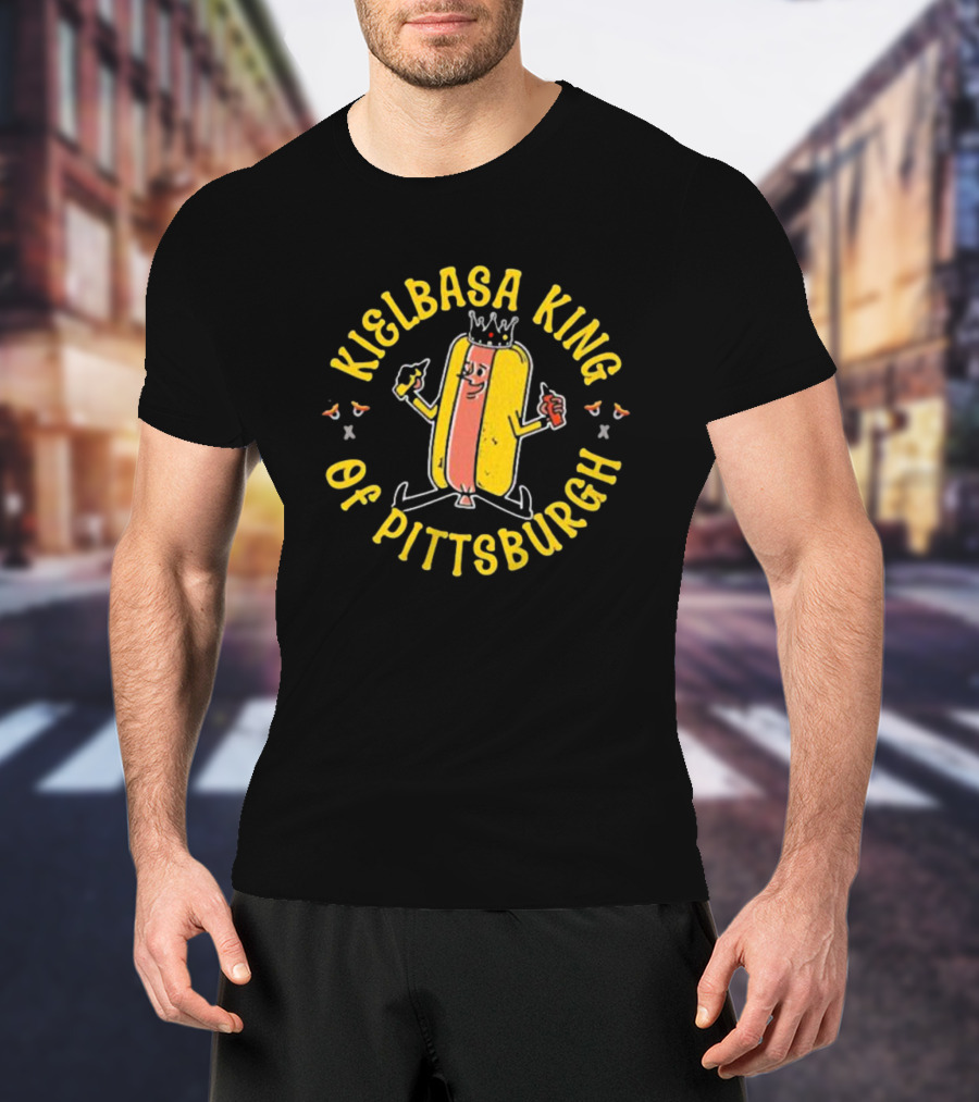 Kielbasa King Of Pittsburgh Crowned Hot Dog T-Shirt
