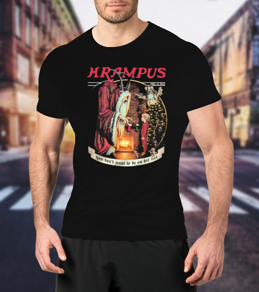 Krampus You Don't Want To Be On His List Christmas Scene T-Shirt
