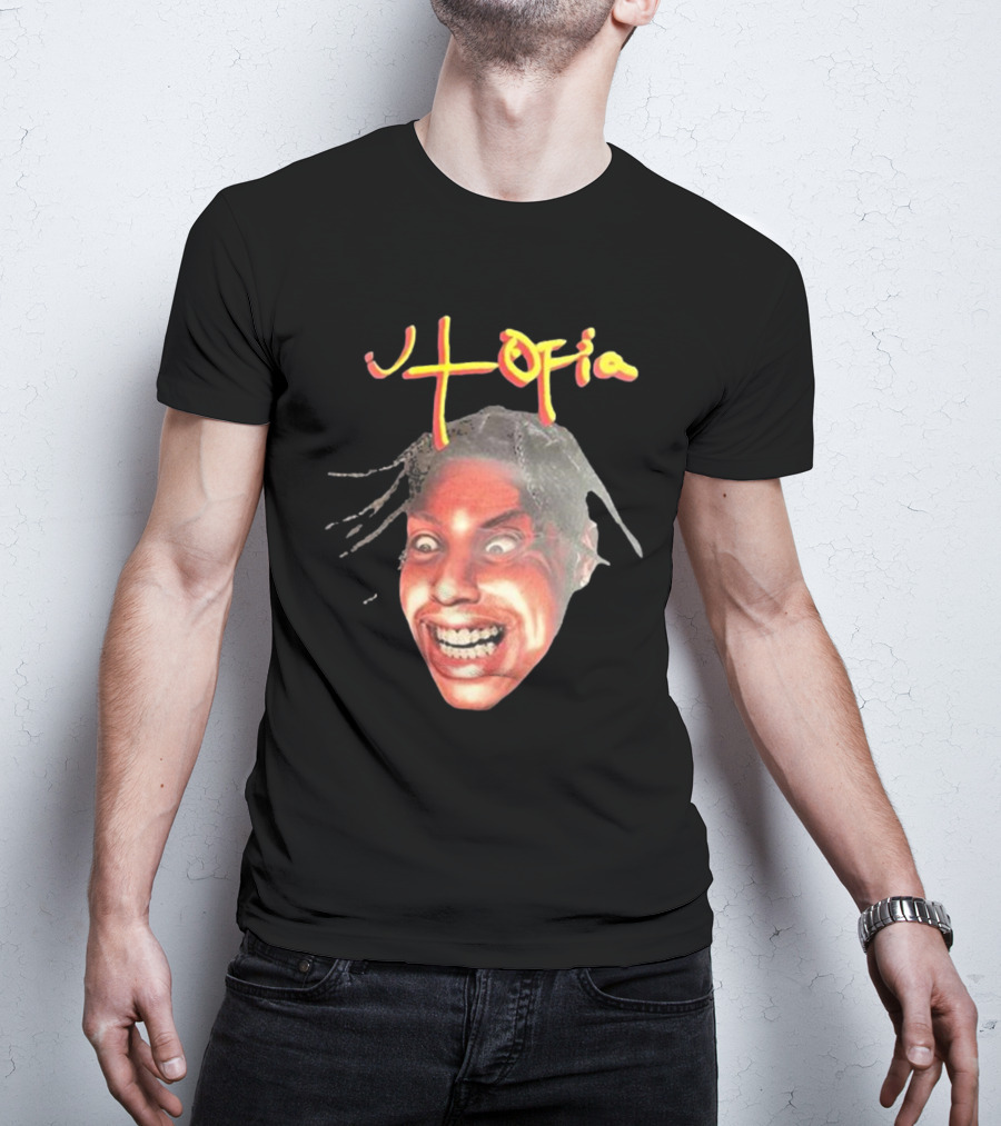 Travis Scott Utopia Grinning Face And Title T-Shirt