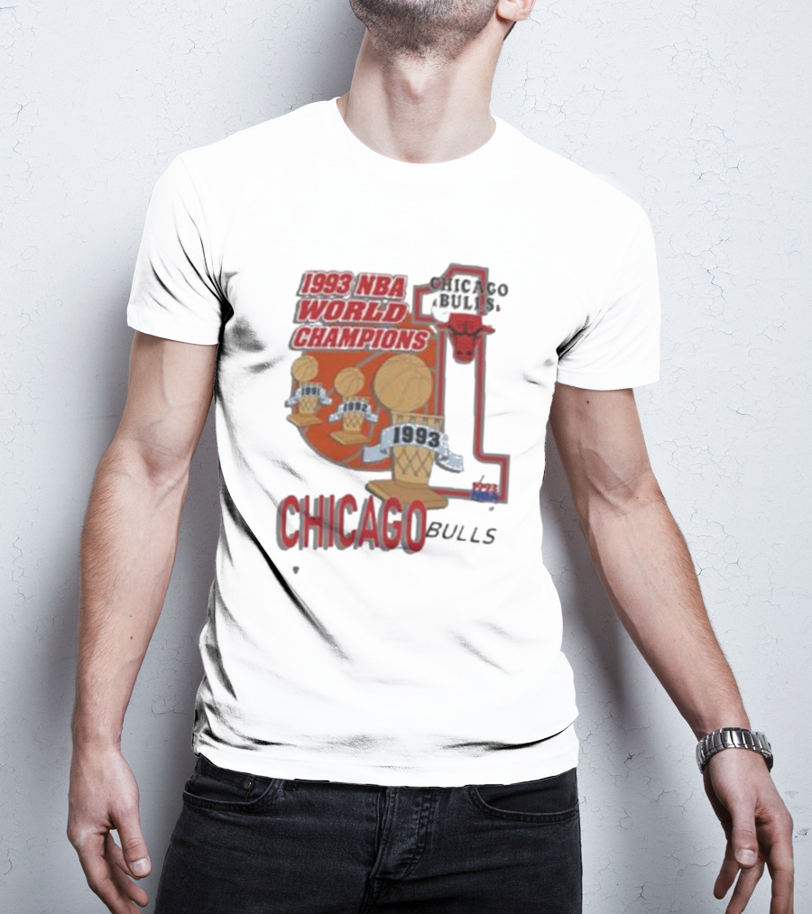 Chicago Bulls 1993 NBA World Champions Vintage 1993 NBA Chicago Bulls World Champions T-Shirt