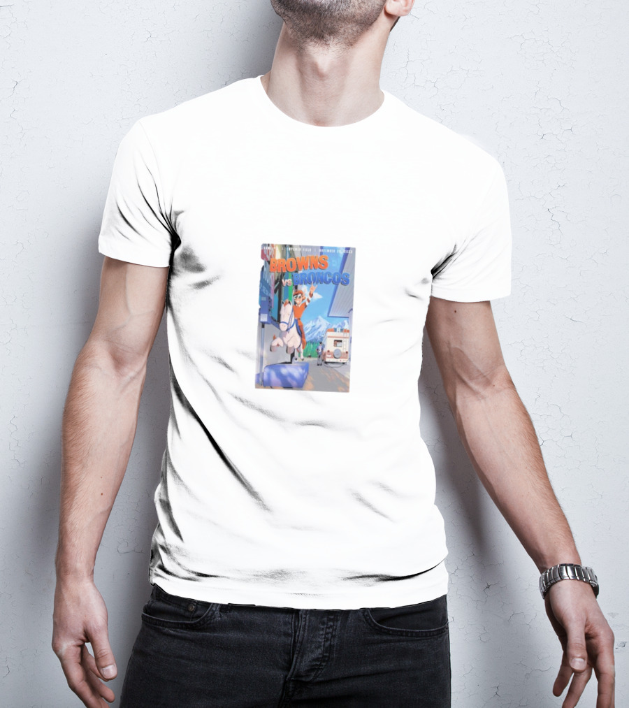 Browns Vs Broncos November 26th Game Comic Style Showdown T-Shirt
