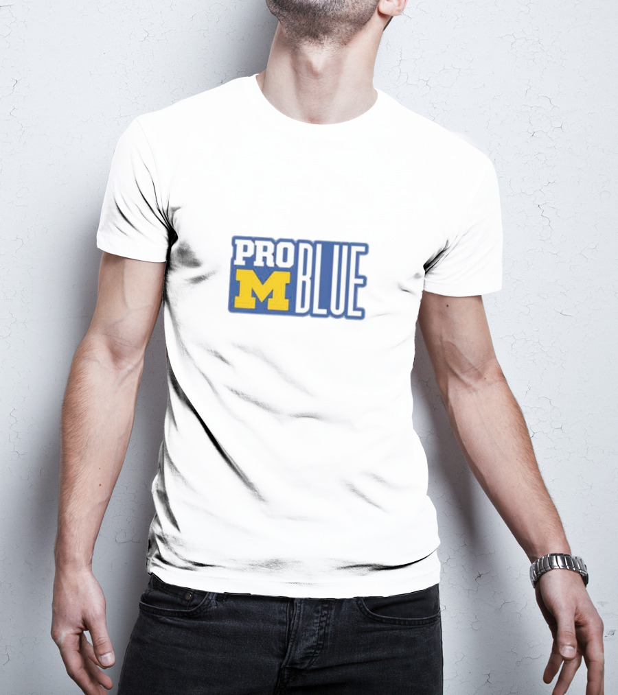 Pro Blue Michigan Wolverines Coach Jim Harbaugh T-Shirt