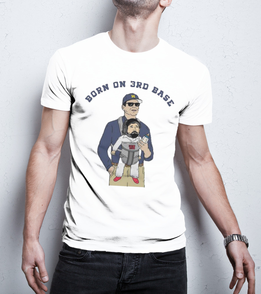 Cryin’ Ryan Born On 3rd Base Baseball Dad Baby Carrier Bottle T-Shirt