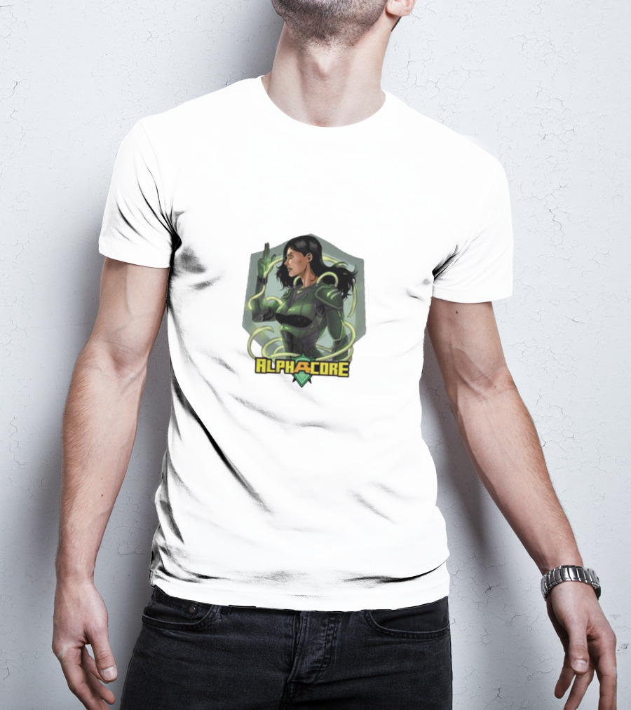 Kara Lynne Ingrid Valdez Alphacore Hero With Energy Tendrils T-Shirt