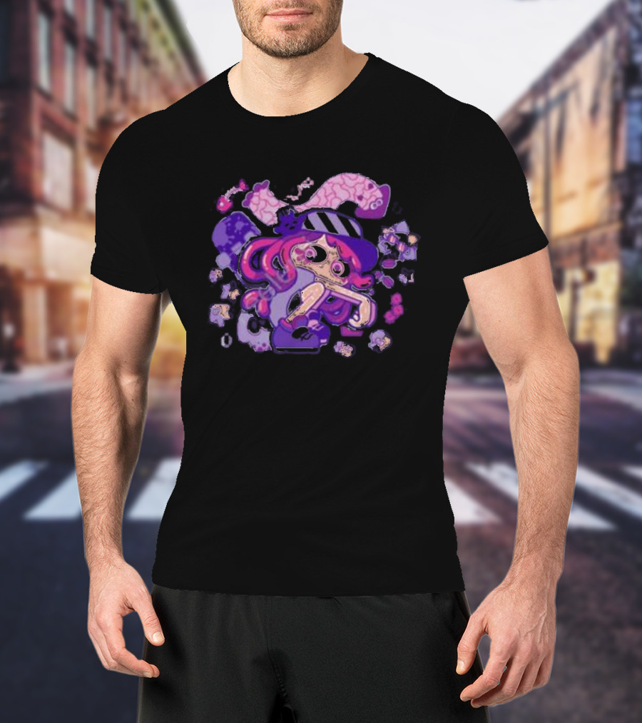 Theyetee Hotlantis Inkling Squid Girl Purple Splatoon T-Shirt