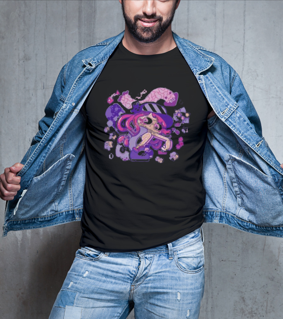 Theyetee Hotlantis Inkling Squid Girl Purple Splatoon T-Shirt