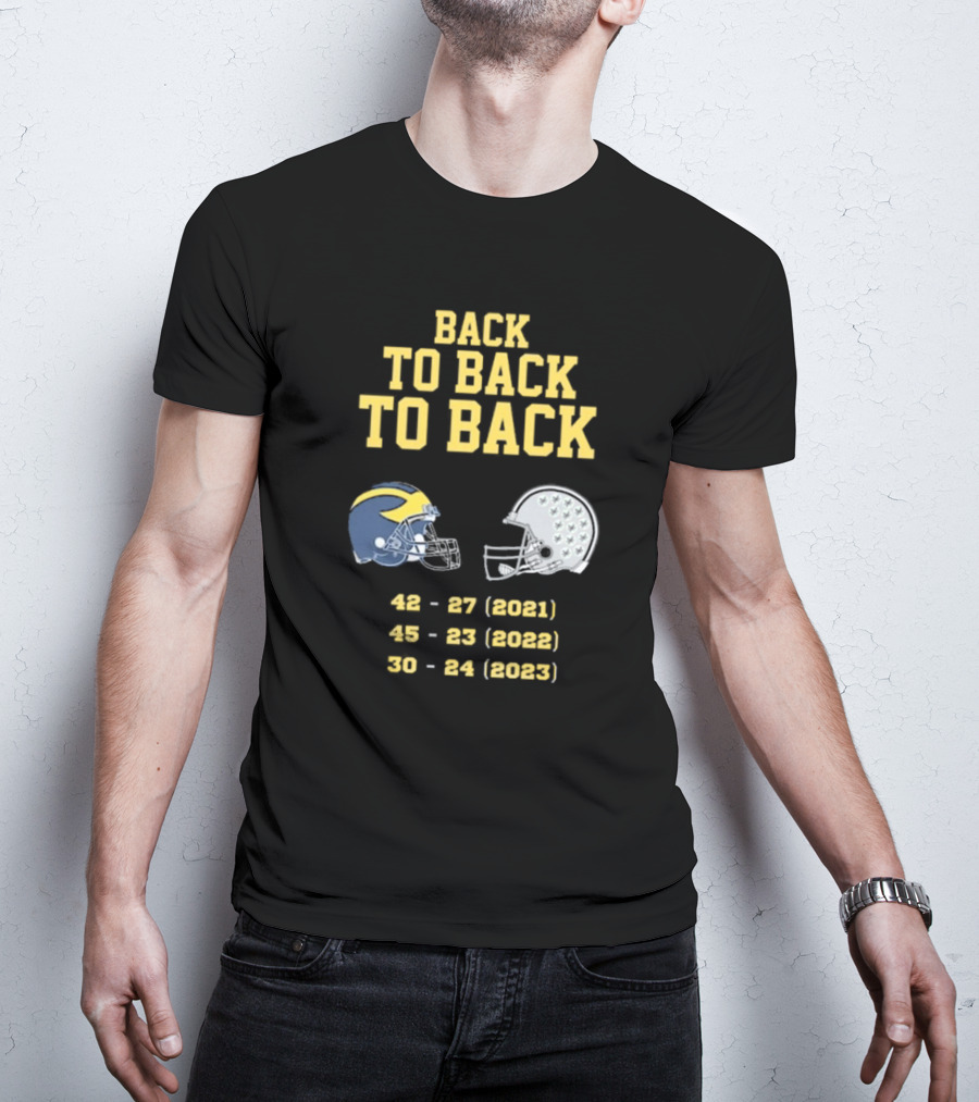 Back To Back To Back Funny Michigan Wolverines Football Free Jim Harbaugh Game T-Shirt