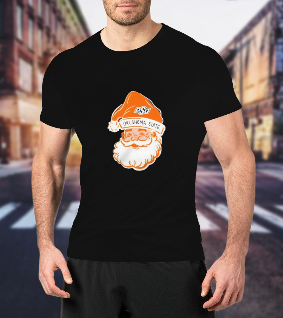 Oklahoma State Cowboys Santa Claus Christmas OSU Logo Hat T-Shirt
