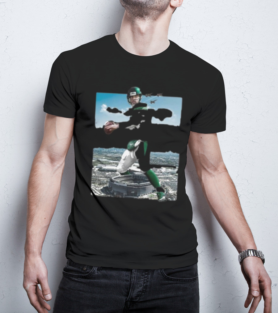 Philadelphia Eagles Mr Rogers Huge And Eagles Stadium Jets Football T-Shirt