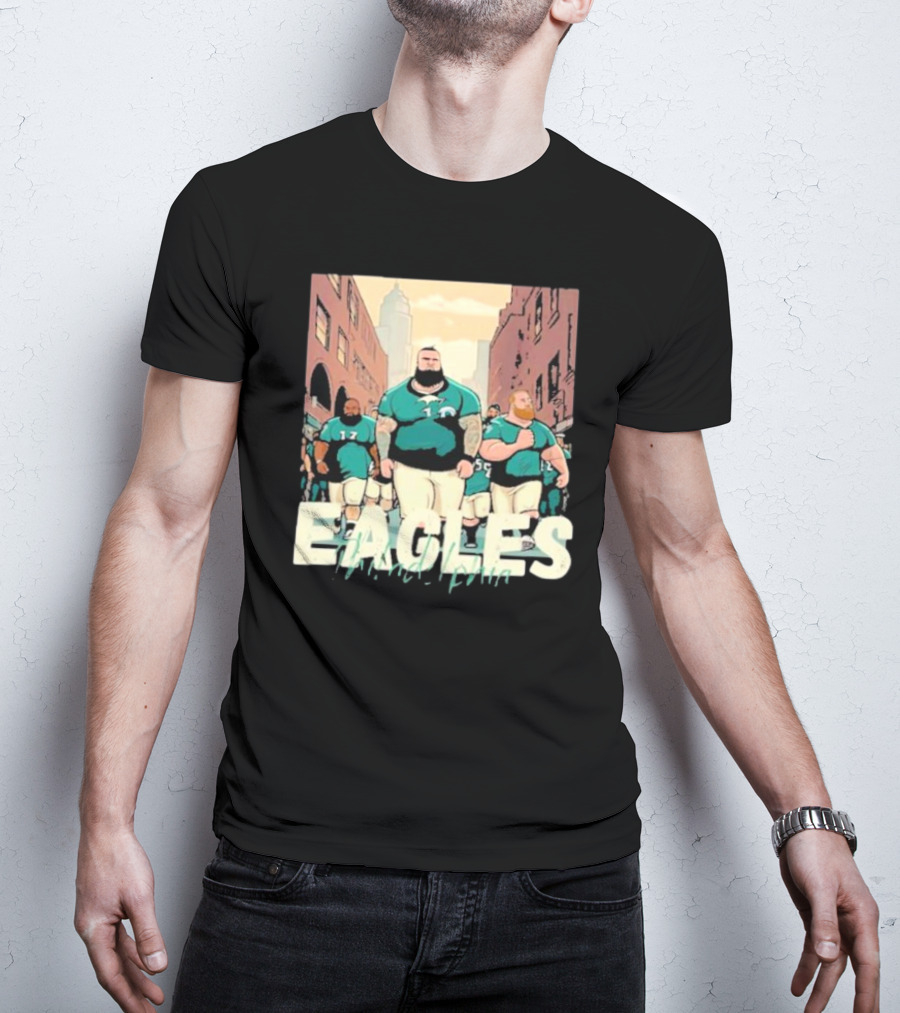 Eagles Philadelphia Players Strolling In City Streets T-Shirt