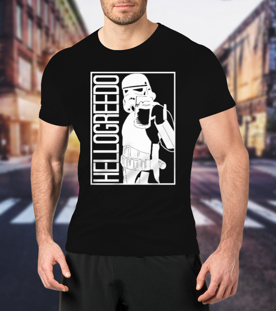 Star War HelloGreedo Stormtrooper Drinking Scene T-Shirt