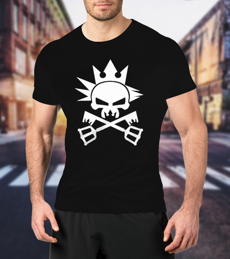Kingdom Hearts Yozora Emblem Skull Crown Crossed Keyblades T-Shirt