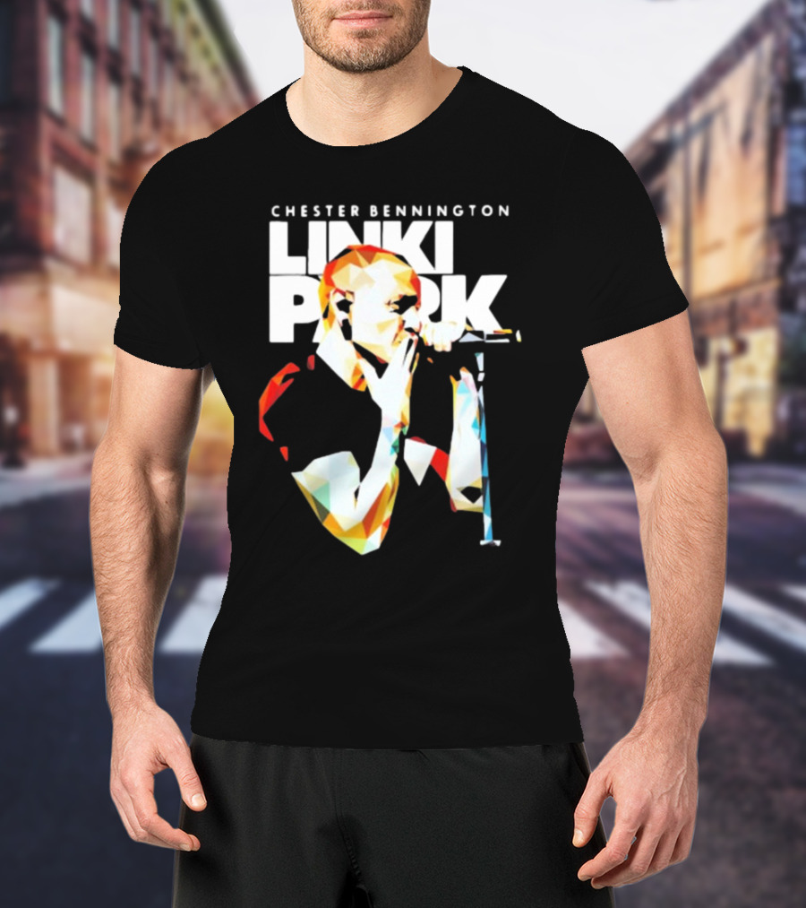 Chester Bennington Linkin Park Poly Art Mic Performance T-Shirt