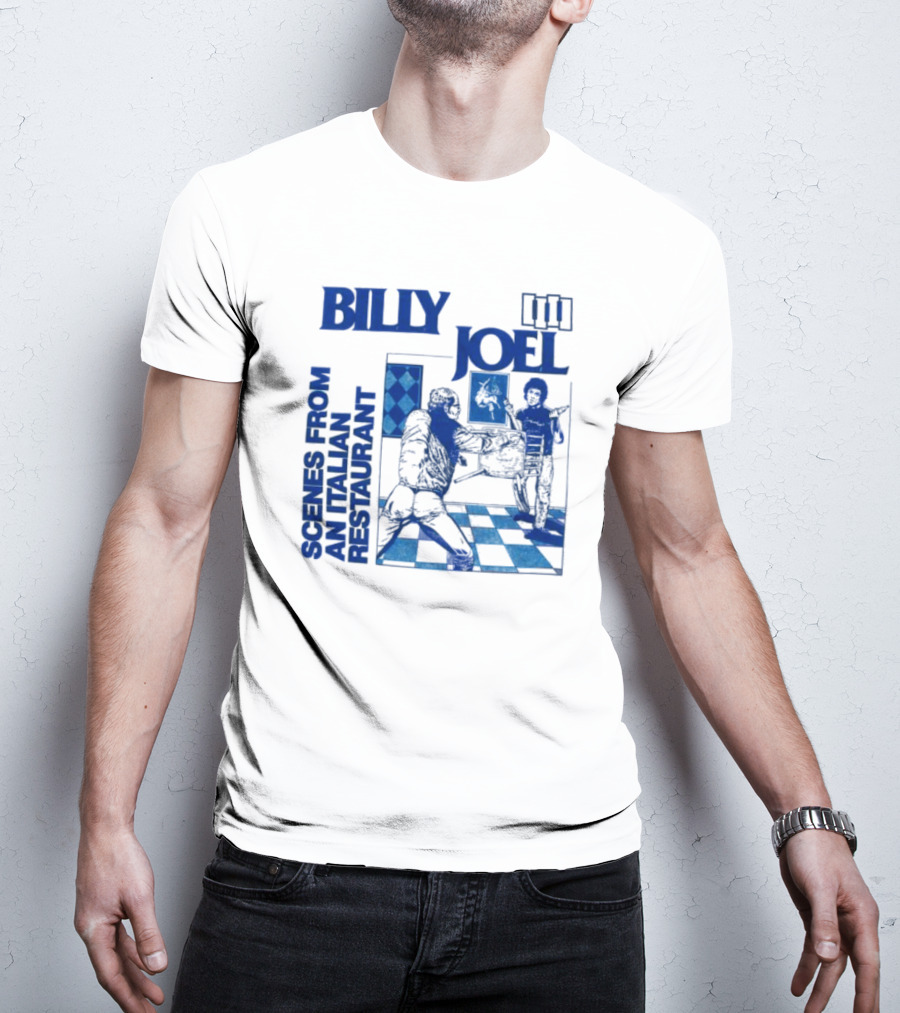 Billy Joel Scenes From An Italian Restaurant Italian Dining Chessboard Floor T-Shirt