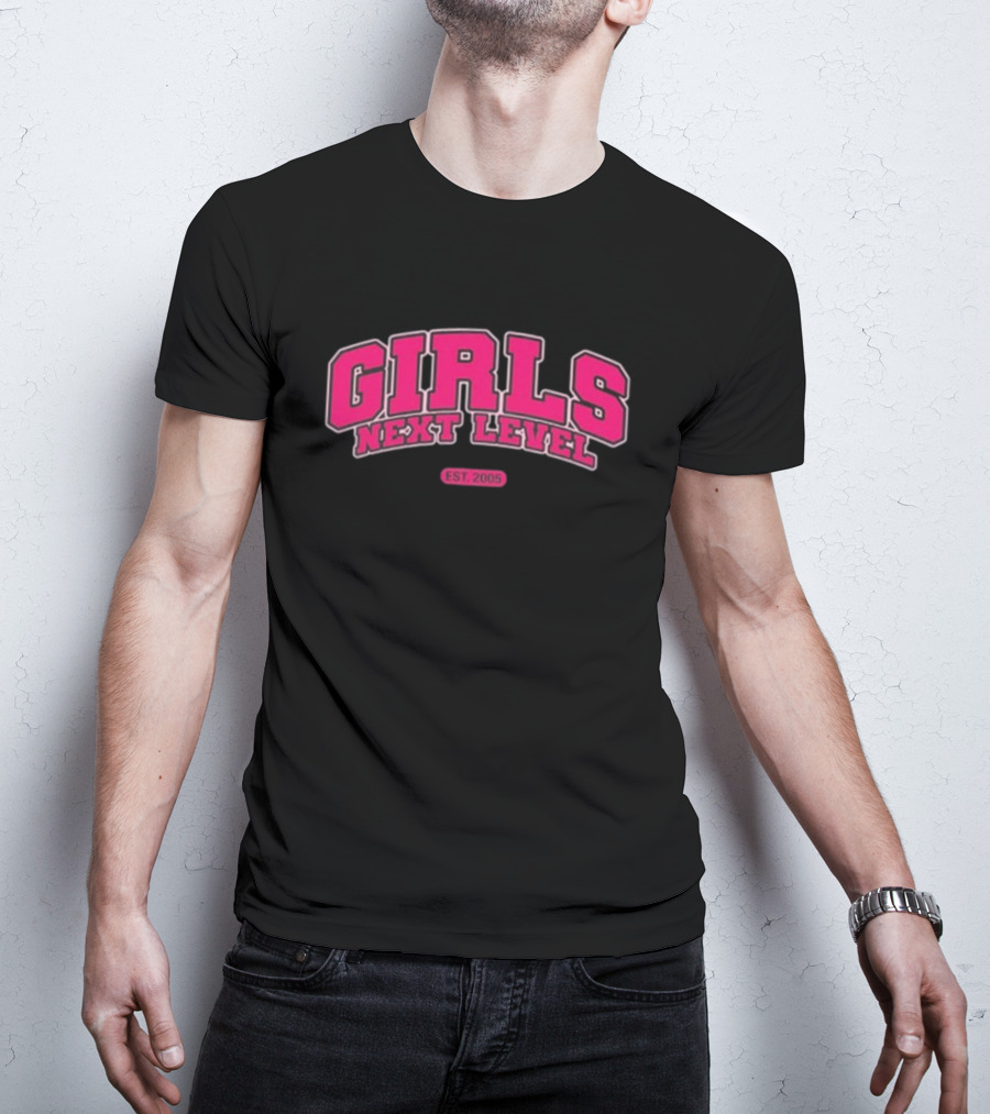 GIRLS NEXT LEVEL EST 2005 Pink Bold College T-Shirt