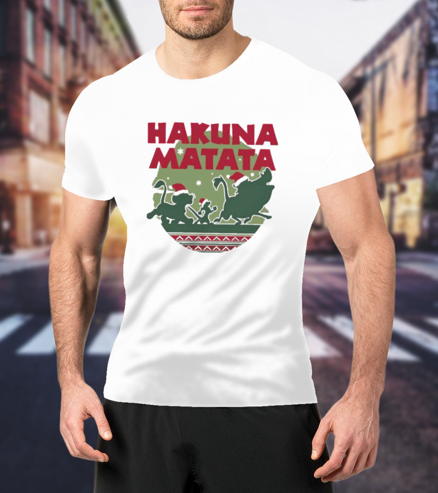Hakuna Matata Disney Christmas The Lion King Holiday Festive Edition T-Shirt