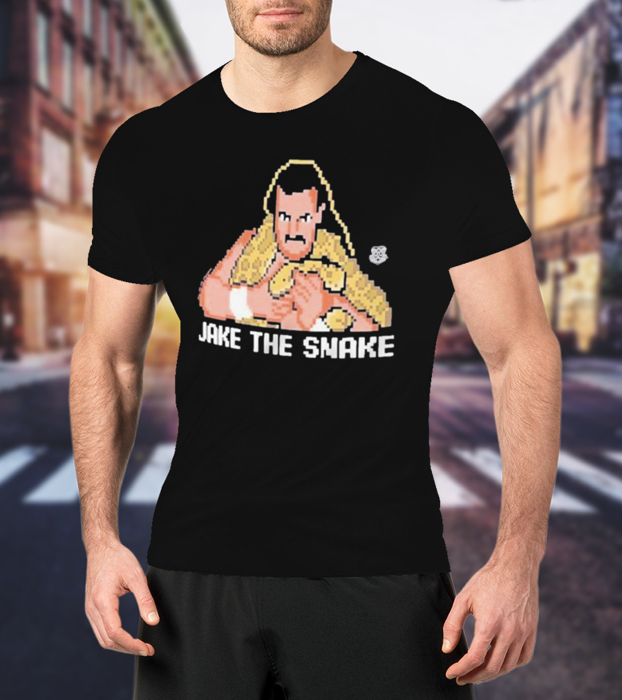 Jake The Snake Roberts 32-bit Pixel Art Ripple Junction T-Shirt