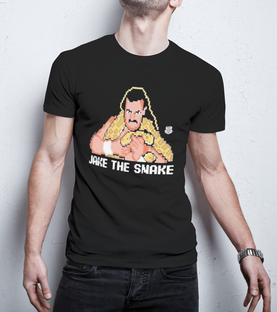 Jake The Snake Roberts 32-bit Pixel Art Ripple Junction T-Shirt