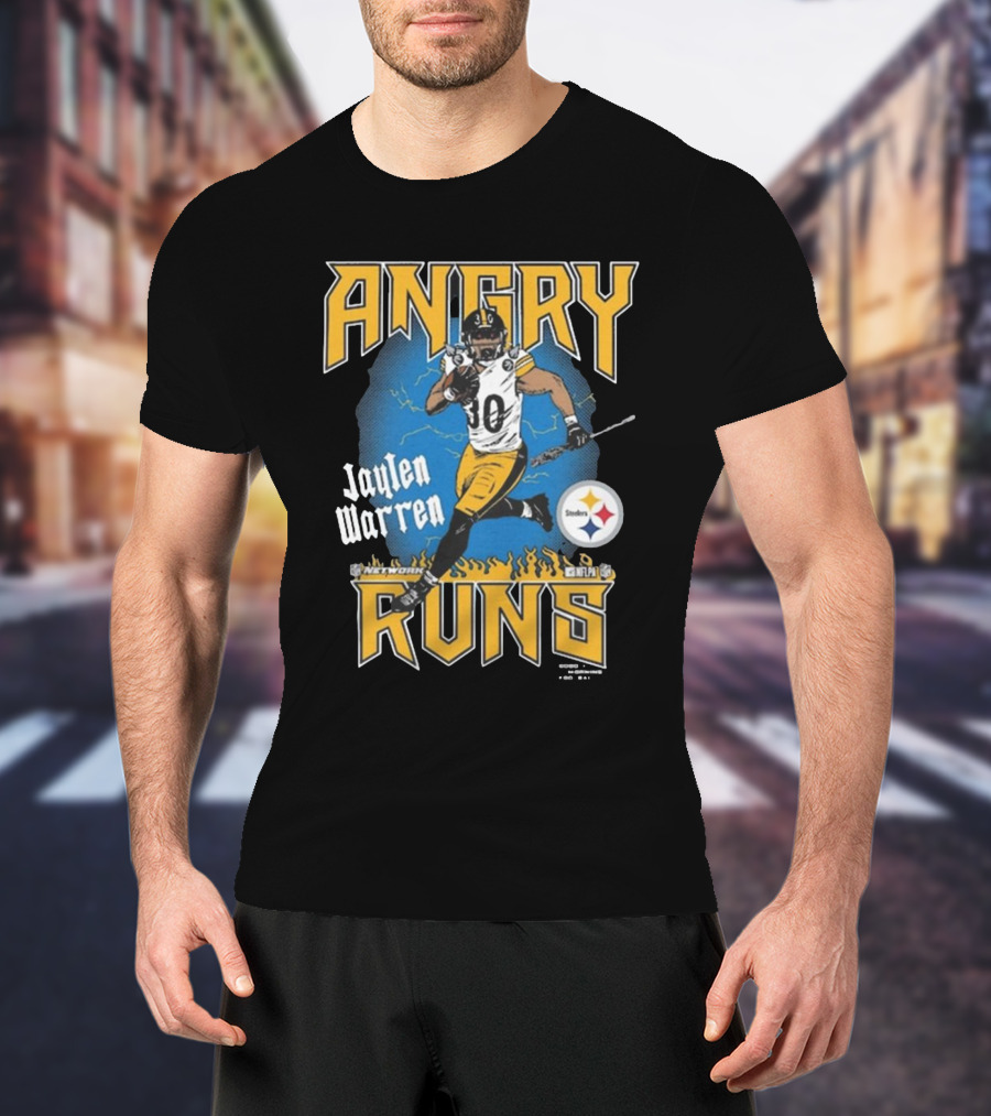 Jaylen Warren Angry Runs NFL Network Steelers T-Shirt
