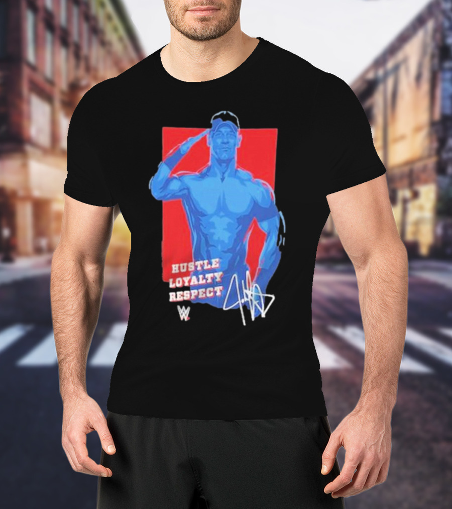 WWE John Cena Hustle Loyalty Respect Salute Signature T-Shirt