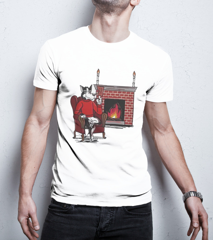 Ncs Fireplace Cozy Winter Wolf By The Hearth T-Shirt