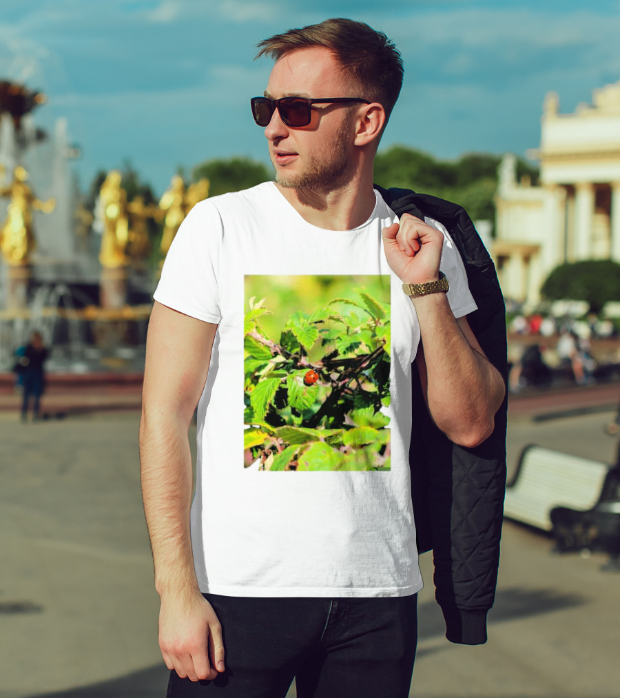 Spot In Nature With Ladybug On Leaf T-Shirt