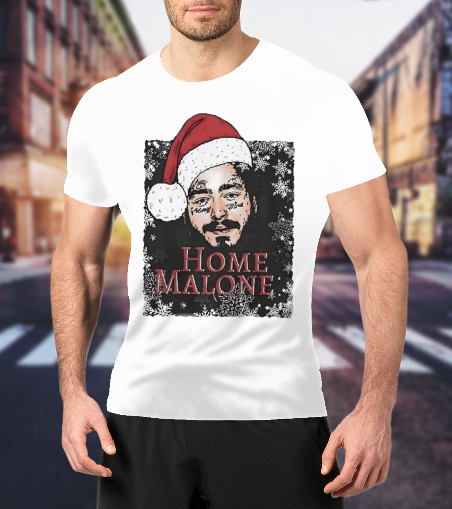 Home Malone Swea Funny Christmas Sweathirt Home Alone Sweathirt Ghost Malone Post Malone Dallas Cowboys Snowflakes Santa Hat T-Shirt