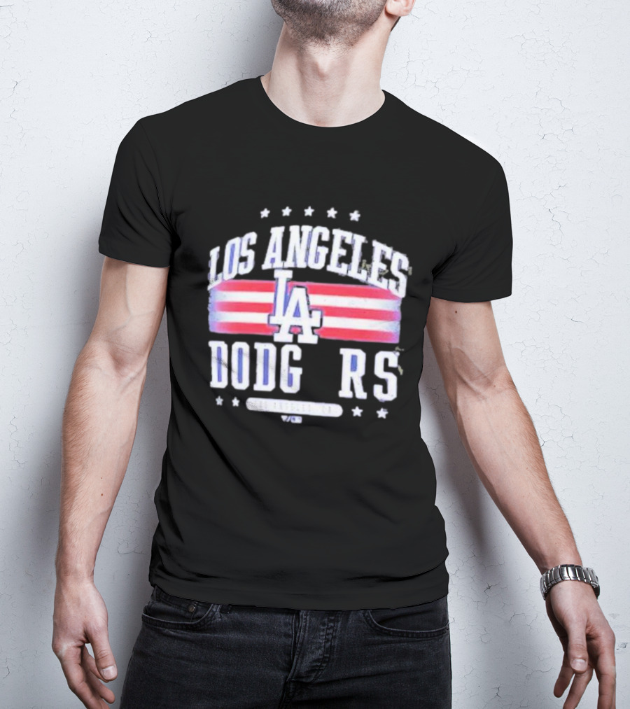 Los Angeles Dodgers Americana LA Stripes Stars T-Shirt